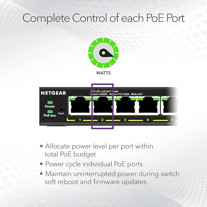 NETGEAR 5 Port PoE Gigabit Ethernet Easy Smart Managed Essentials Switch - - Image 4