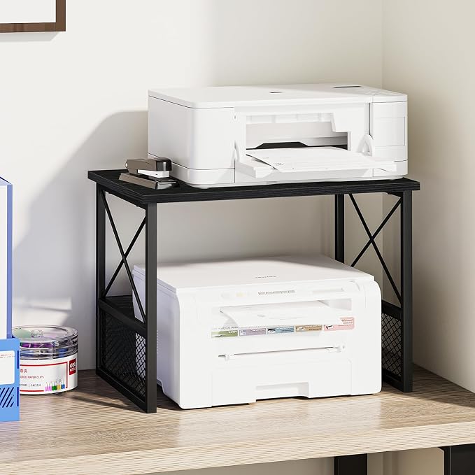 Printer Stand for Desk, Desktop Printer Stand Shelf Organzier for Home Office - Image 8