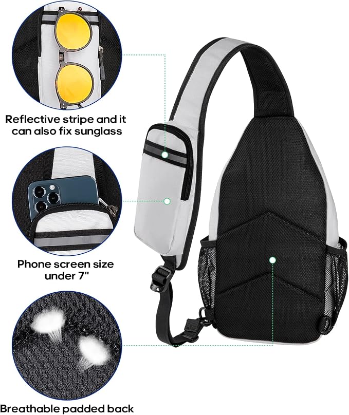 WATERFLY Crossbody Sling Backpack Sling Bag Travel Hiking Chest Bag Daypack - Image 5