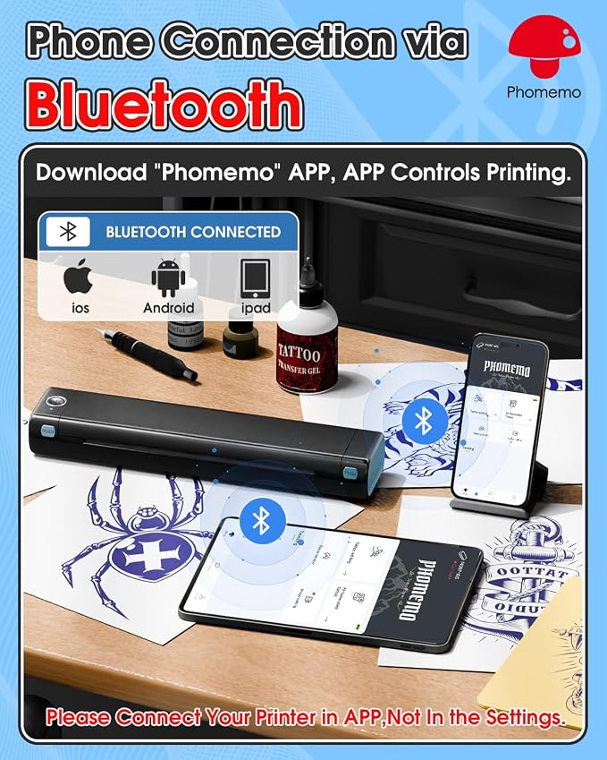 Phomemo Tattoo Stencil Printer, M08F Wireless Thermal Tattoo Printer - Image 4