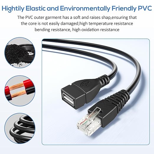 2 Pcs USB to RJ45 8p4c Ethernet Converter, Gigabit Ethernet Extension Cable - Image 3