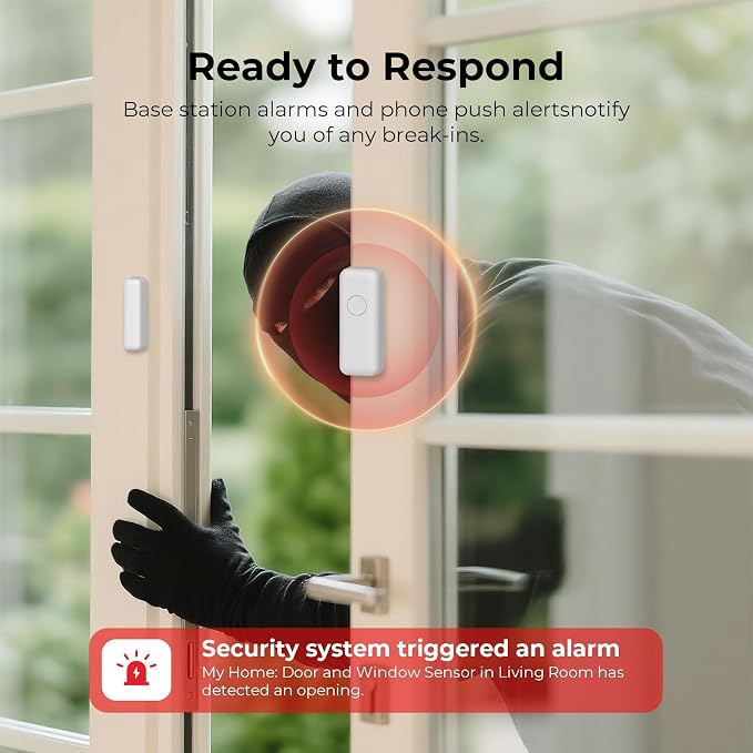 Wireless Home Security System, 8-Piece DIY Kit, No Monthly Fees, WiFi & 4G - Image 3