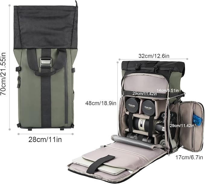 Besnfoto Camera Backpack for Photographer DSLR SLR Waterproof Camera Bag - Image 5