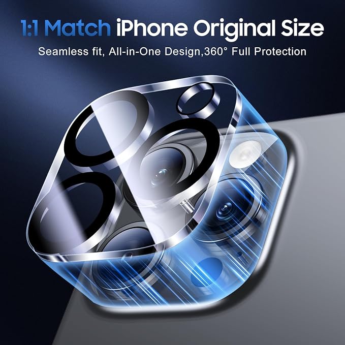 UniqueMe for 3 Pack iPhone 16 Pro/iPhone 16 Pro Max Camera Lens Protector - Image 5