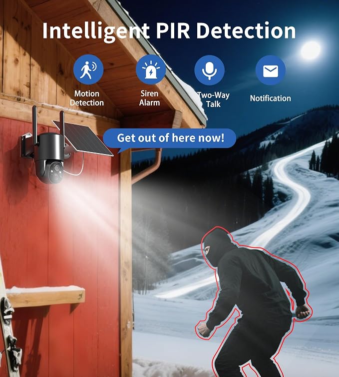 4G LTE Cellular Security Camera: No WiFi Security Camera Outdoor Solar Built-in - Image 6