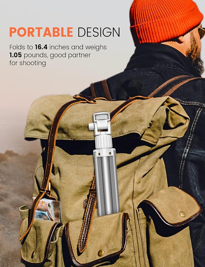 71'' Phone Tripod Stand, Extendable Reinforced Aluminum Phone Stand - Image 5