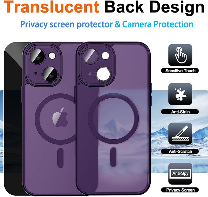 for iPhone 15 Case with Privacy Screen Protector and Camera Protection - Image 2