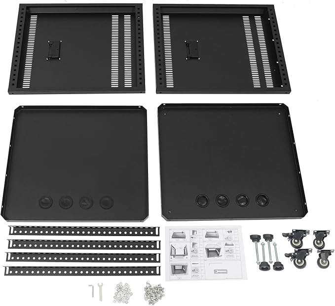 12U Stereo & Studio Rack with Wheels, Open Frame Audio Rack Cabinet, Rolling - Image 8