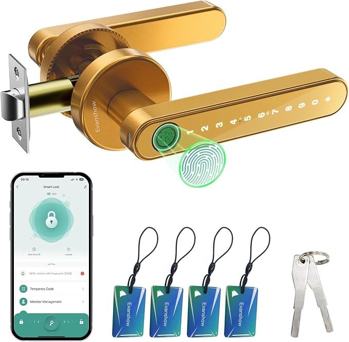 Smart Door Lock with Knob, Keyless Entry Door Locks with Handle, Fingerprint by Unknown