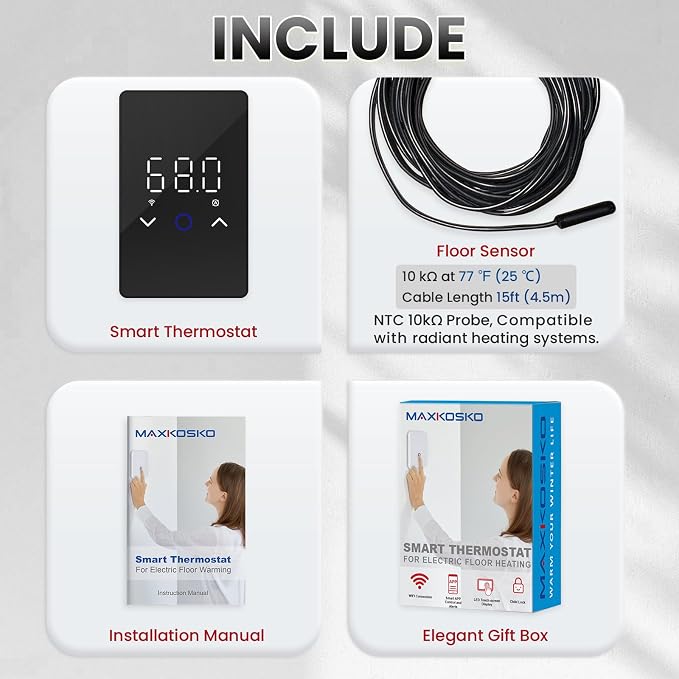 MAXKOSKO 1PC WiFi Smart Thermostat - Image 9
