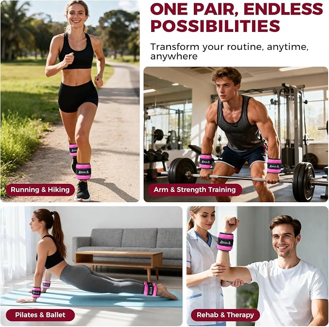 BAGAIL Ankle Wrist Weights for Women & Men, One Pair of 1/2/4/6/8/10 LBS - Image 6