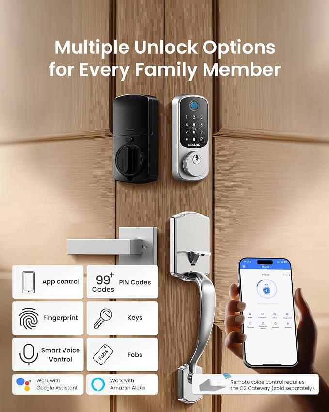 DESLOC B200 Fingerprint Front Door Lock Set - Image 3