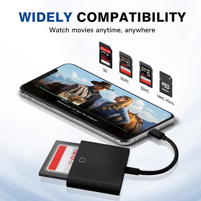 USBC to SD Card Reader for iPhone 17, Camera Adapter to iPhone 17, Digital - Image 2