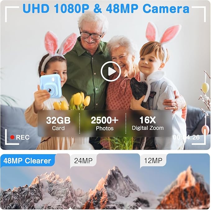 Kids Camera Instant Print, Dual-Lens 48MP Digital Camera - Image 5