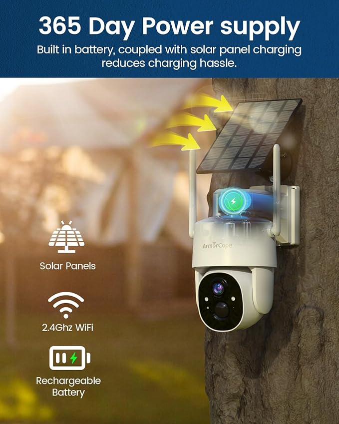 Armorcope Solar Security Cameras Wireless Outdoor, 360° View Battery Powered - Image 6