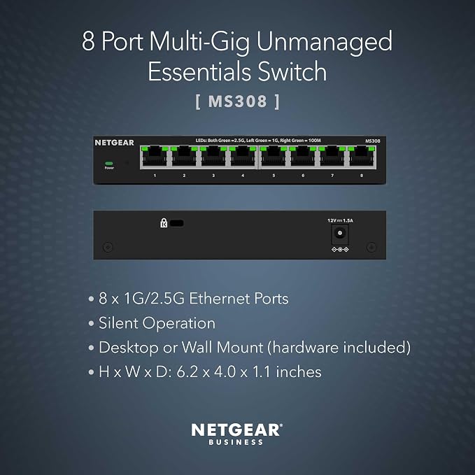 NETGEAR 8-Port 2.5G Multi-Gigabit Ethernet Unmanaged Network Switch - - Image 2