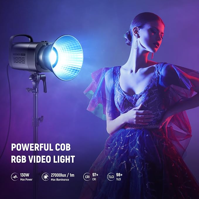 NEEWER CB100C 130w RGB LED Video Light, APP/2.4G Control 360° Full Color - Image 2