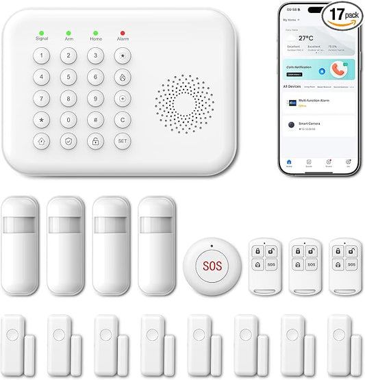 Alarm System for Home Security, WiFi/4G Home Security System Wireless by PGST