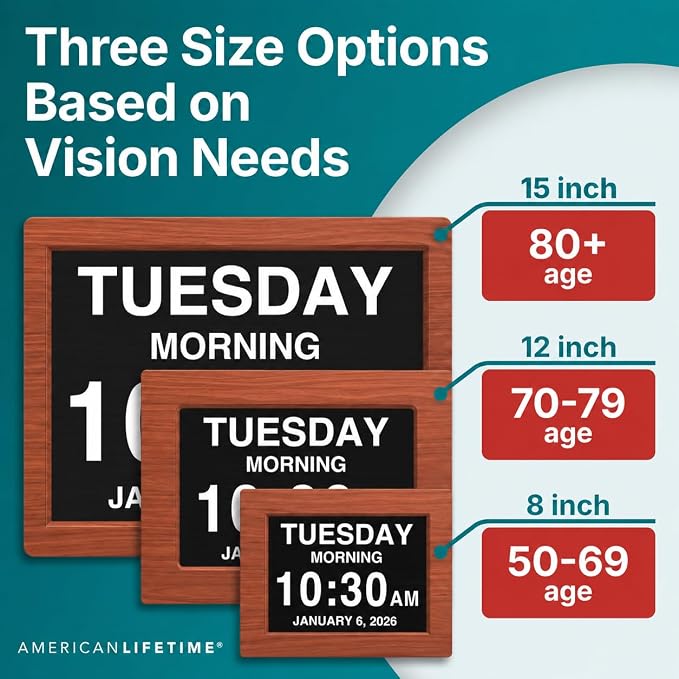 American Lifetime New 2026 Dementia Clock Large Digital Clock - Image 3