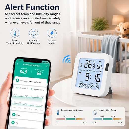 WiFi Temperature Humidity Monitor: Upgraded Smart Temperature and Humidity - Image 2
