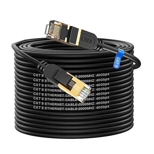 Cat 8 Ethernet Cable, 100FT High Speed Heavy Duty 26AWG Cat8 LAN Network Cable by Unknown