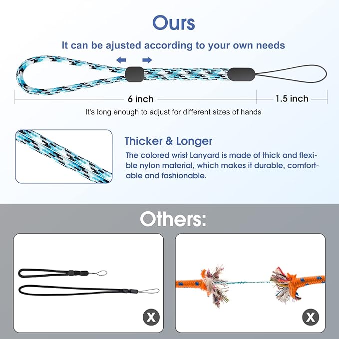 FrgKbTm Hand Wrist Strap Lanyard, Adjustable Nylon Colorful - Image 5
