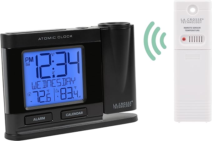 La Crosse Technology 616-41667-INT Black Atomic Projection Alarm Clock - Image 3