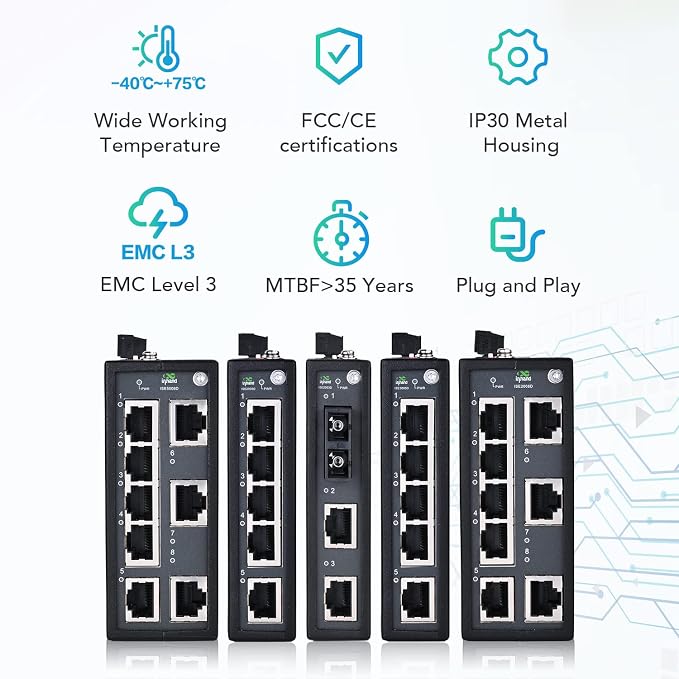 InHand Networks 3 Port Unmanaged Industrial Ethernet Switch, Media Converter - Image 6