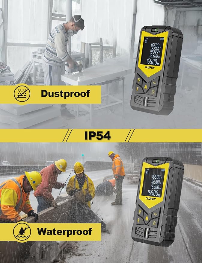 Laser Measure, OLUFEY 165ft Laser Distance Meter - Image 5