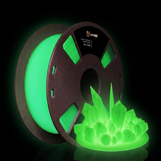 LOVOON 3D PLA Glow in The Dark Filament, Luminous Green Color Change PLA by LOVOON