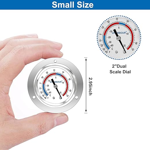 Cooler Thermometer Commercial, Walk in Cooler Thermometer, Analog Panel Mount - Image 5