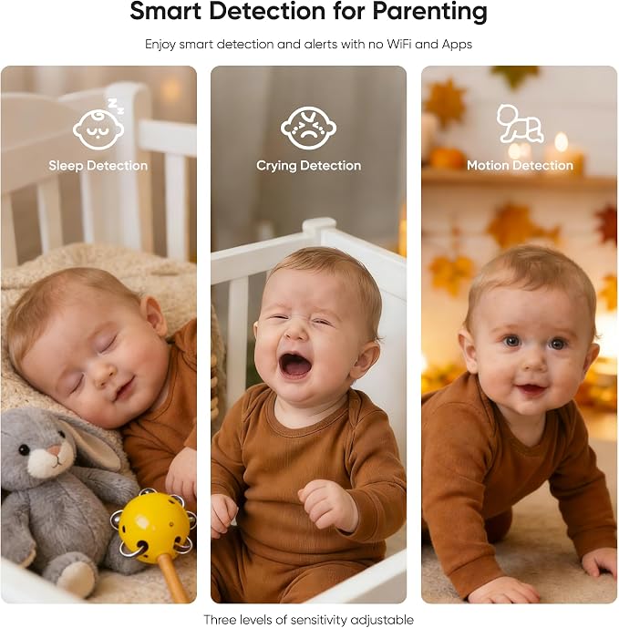 bonoch 2K Baby Monitor with 2 Cameras, 5.5" Split Screen Dual Video Monitor - Image 6