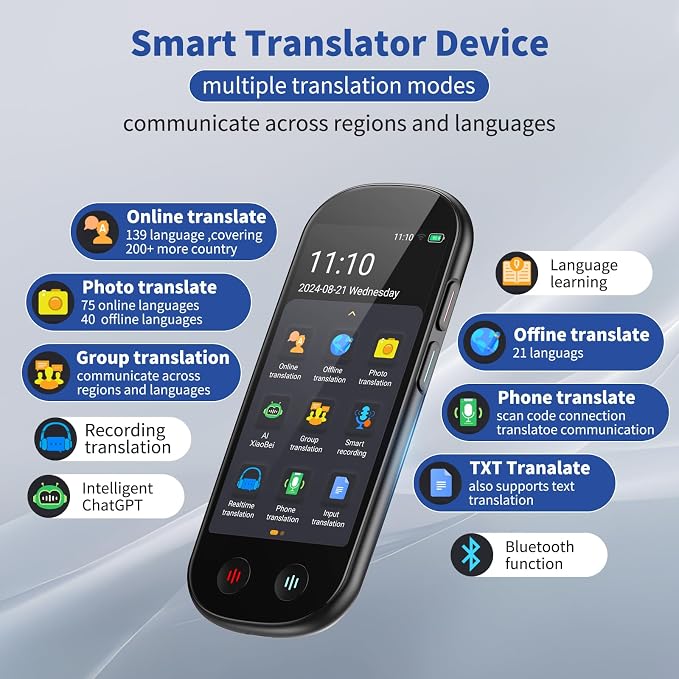 Language Translator Device No WiFi Needed, Upgraded ChatGPT Ai Translator - Image 9