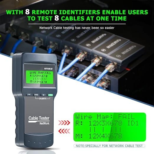 RJ45 Network Cable Tester, VXSCAN 8 Remote Units Network LAN Length Ethernet - Image 3