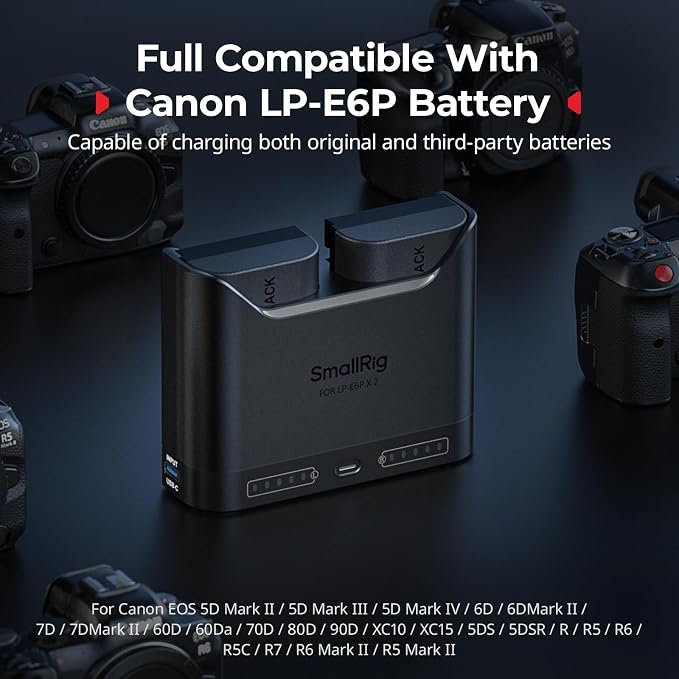 SMALLRIG LP-E6P LP-E6NH LP-E6N LP-E6 Battery Charger - Image 4