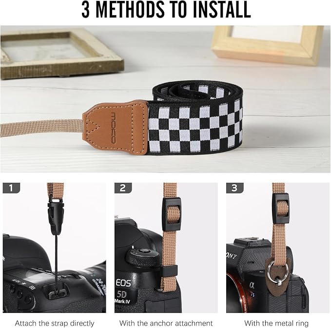 MoKo Camera Strap, Cotton Vintage Camera Strap, Adjustable Neck & Shoulder - Image 3