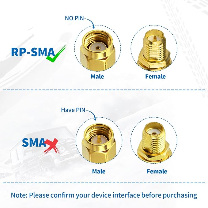 Yuslao RP-SMA Male to RP-SMA Female Bulkhead Mount RG316 Antenna Extension - Image 3