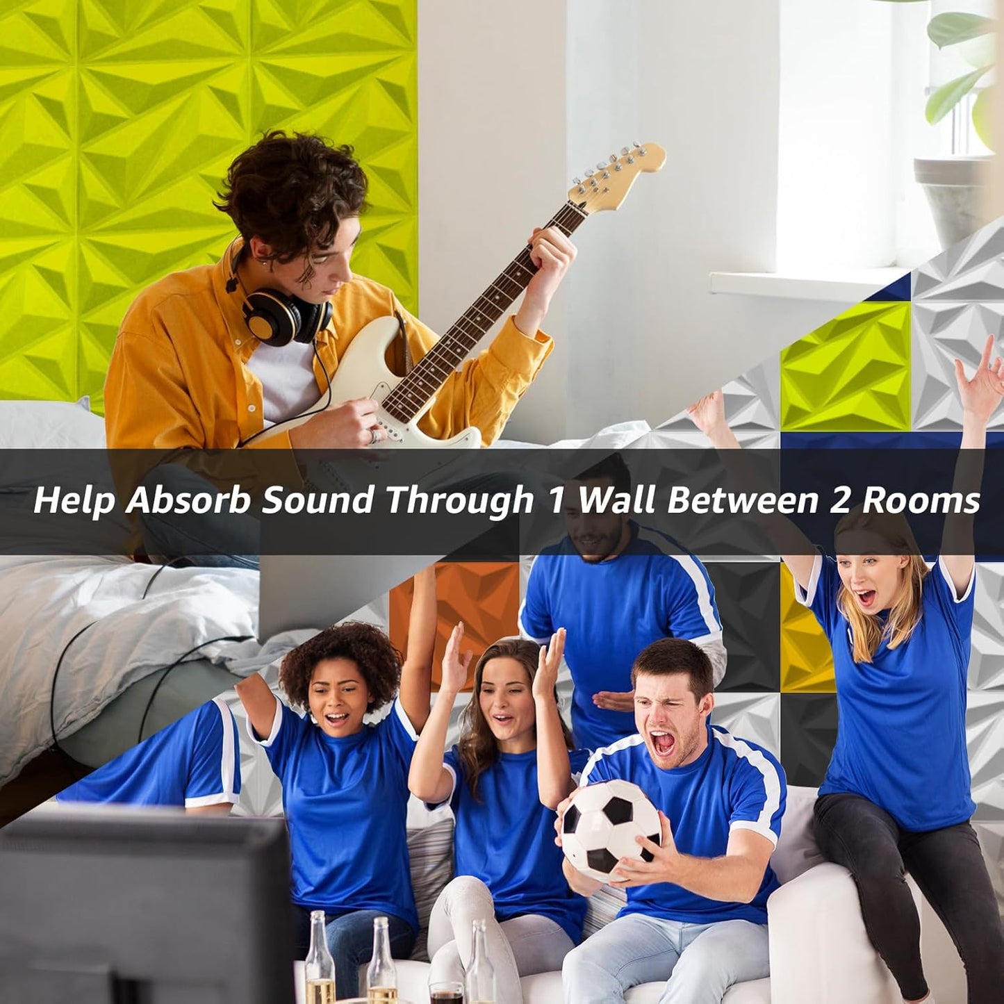 Art3dwallpanels Acoustic Panels 20 Pack Soundproof Wall Panels Acoustic Sound Dampening Panels, 3D Wall Panels Sound Absorbing Panels, 12" X 12", Fluorescent Green