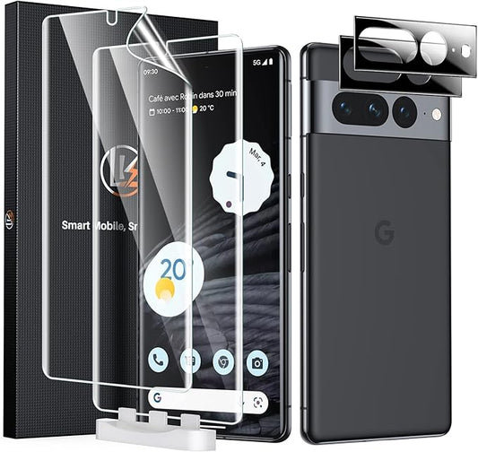 LK 2 Pack for Google Pixel 7 Pro Screen Protector 6.7-inch + 2 Pack Lens by LK