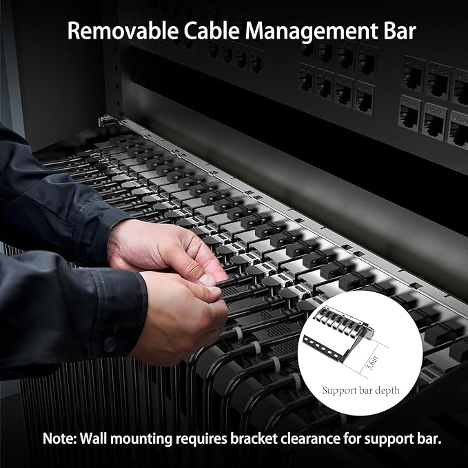 Jadaol 24-Port Shielded Cat6A Patch Panel, 19” 1U Rackmount/Wall Mount - Image 3