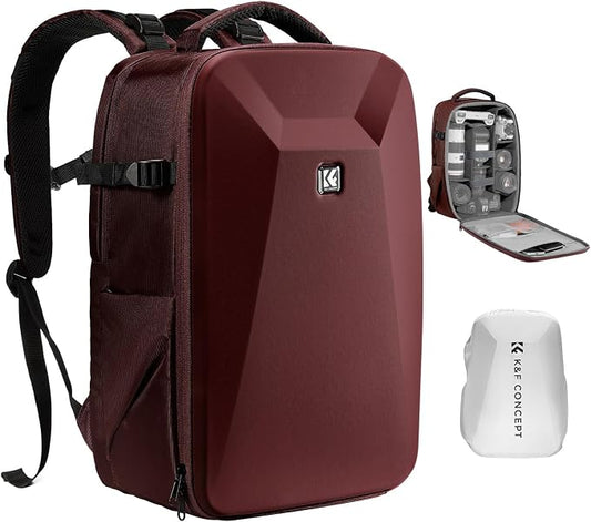 K&F CONCEPT Camera Backpack, Hardshell Photography DSLR Camera Bag by KFCONCEPT