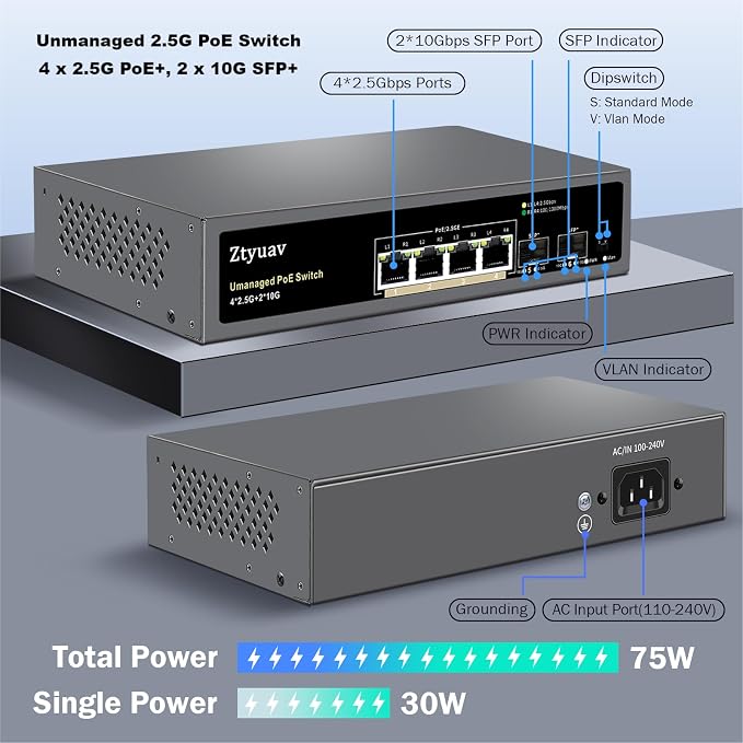 6 Port Unmanaged 2.5G PoE Switch - Image 2