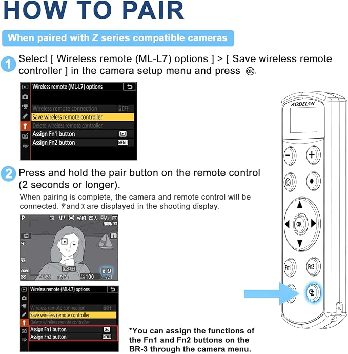 Rechargeable Shutter Release for Nikon AODELAN Wireless Camera Remote Control - Image 8