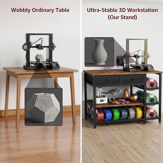 3D Printer Stand with Storage, 3-Tier Heavy Duty 3 D Printer Table Shelf with 2 - Image 5