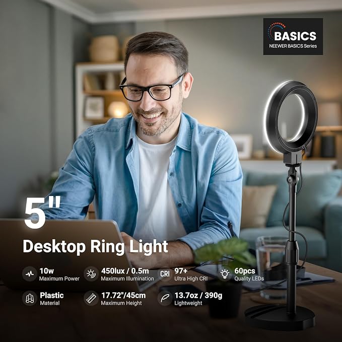 NEEWER Basics 5" LED Desktop Ring Light - Image 2
