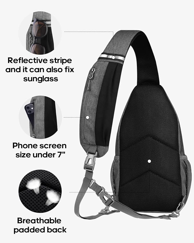 WATERFLY Small Hiking Sling Bag: Crossbody Sling Backpack Chest Bag Daypack - Image 4
