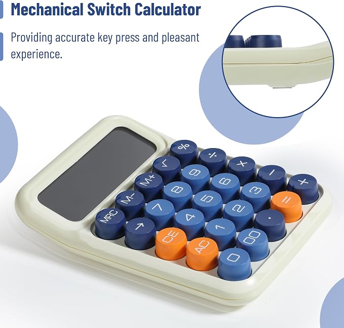 Mr. Pen- Mechanical Switch Calculator, 12 Digit Large LCD Display, Colorful - Image 3
