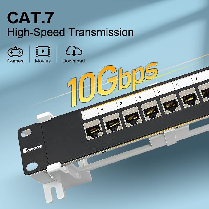 8 Port Patch Panel CAT7 Keystone Coupler Shielded Wall Mount 10inch - Image 4