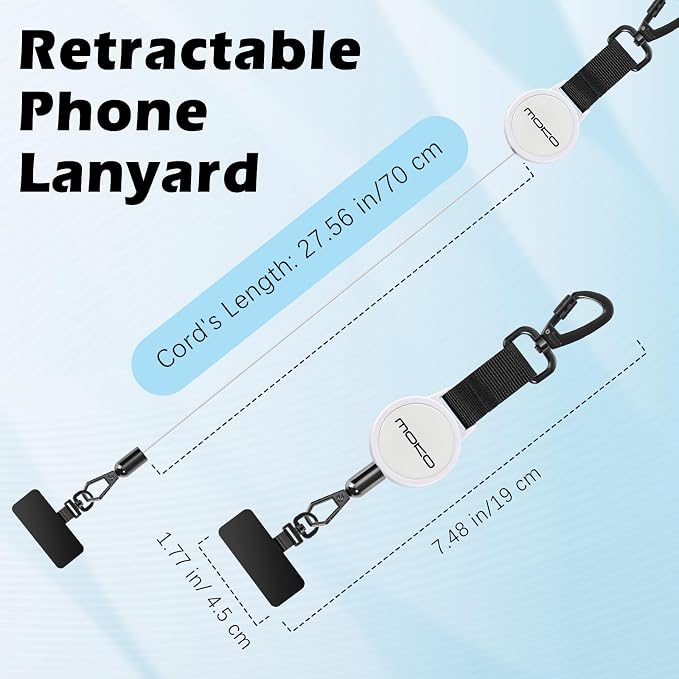 MoKo Anti-theft Phone Tether, Phone Lanyard Retractable Steel Line Cellphone - Image 4