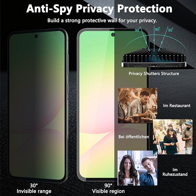 Privacy Screen Protector for Samsung Galaxy A56, 1+2 Pack TPU Anti-Spy Film - Image 2